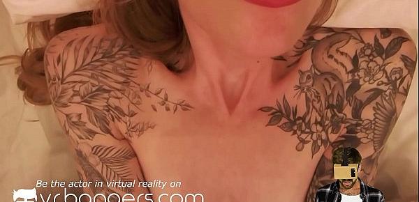  VR BANGERS Tattoed blonde teasing service guy